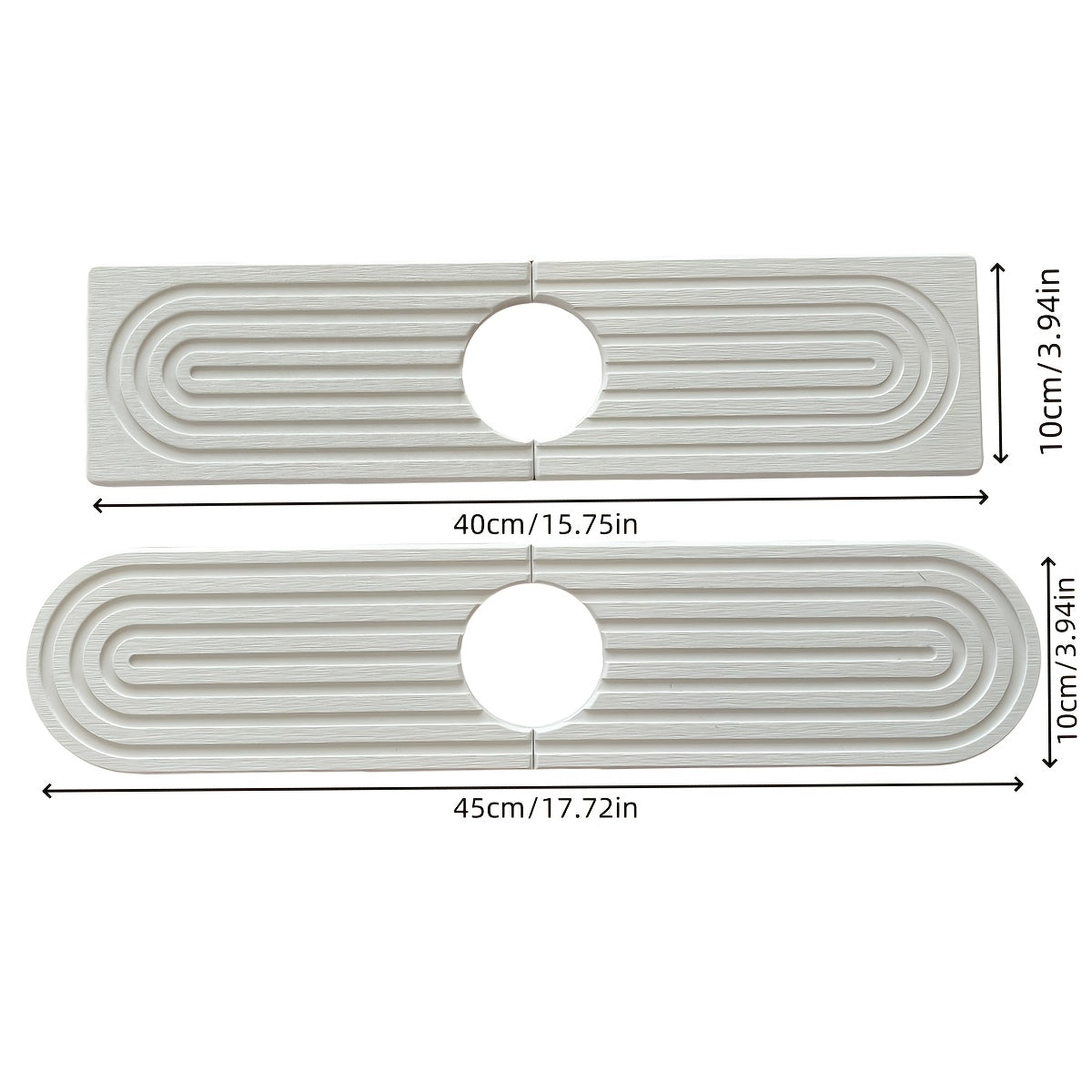 Quick-Dry Diatomaceous Earth Kitchen Sink Mat - 15.5" Super Absorbent, Moisture-Resistant Faucet Tray with Sandpaper Included - Light Gray