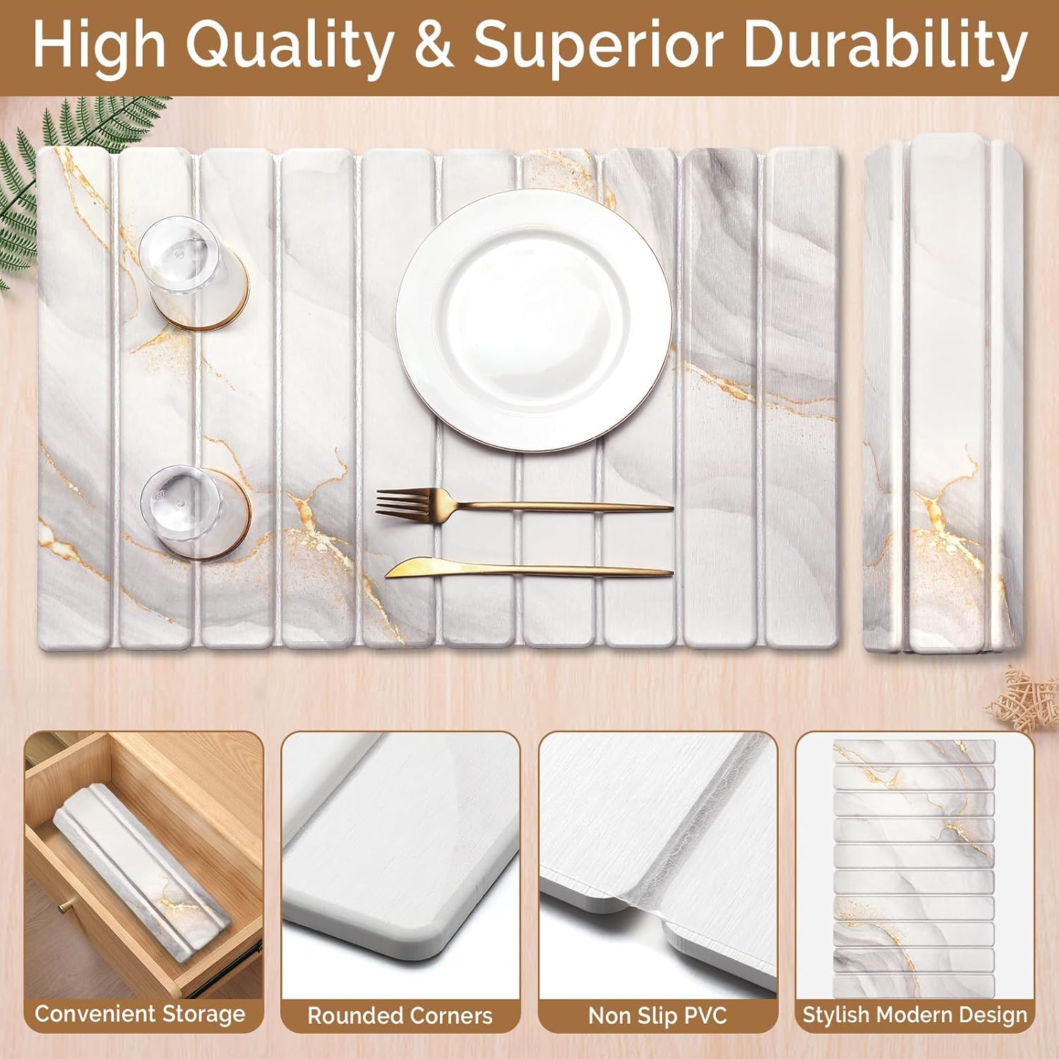 Large Stone Dish Drying Mat for Kitchen Counter,Quick Dry Stone Dishes Mats