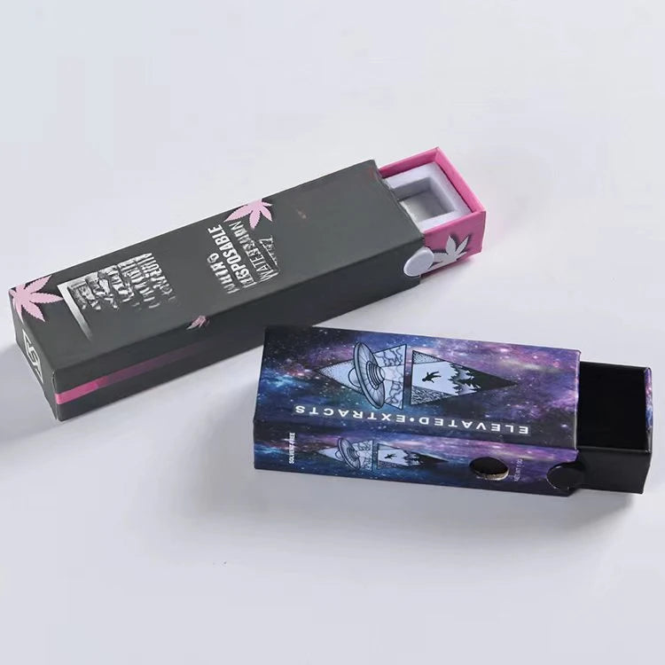 Child-Resistant Cartridge Paper Packaging Boxes UV Coating & Matt Lamination Recycled Materials Embossed Design