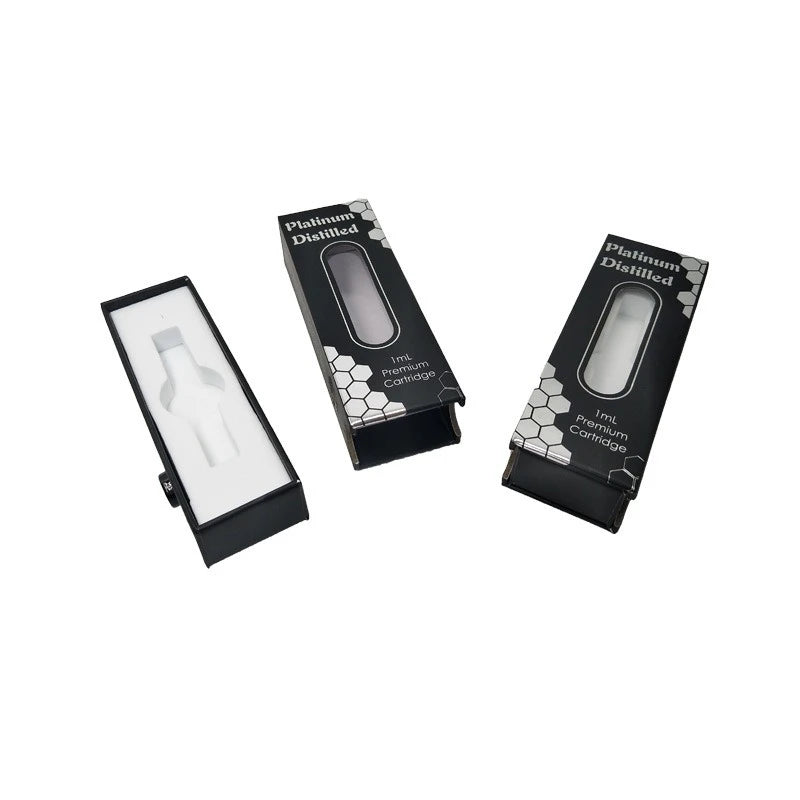Custom Recyclable Child-Resistant Slide Drawer Packaging Child Proof Cartridge Box with Embossing Printing Handling
