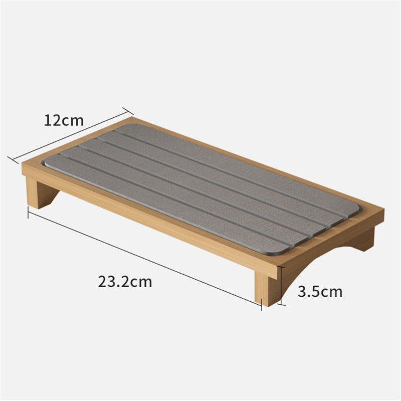Stone tray Diatomite wash Cross-border tableware Countertop bathroom Amazon bamboo tray pad drying suction drain