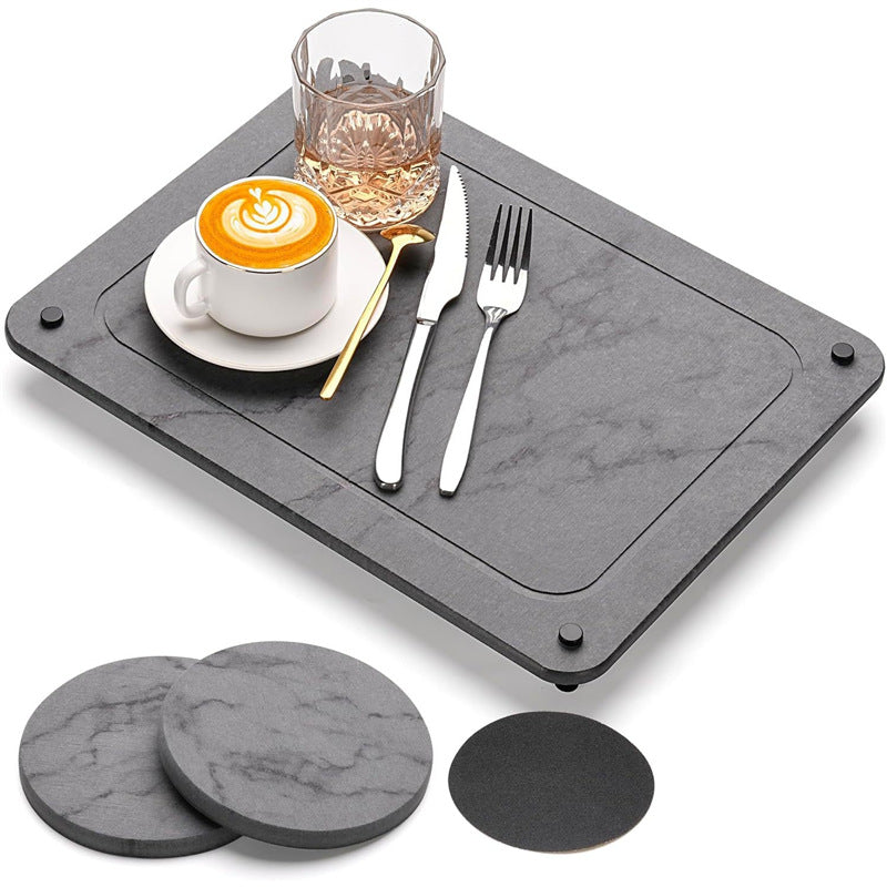 Kitchen stainless steel diatomite dry countertop non-slip stone plate drying foot set pad drying plate speed pad stone water absorption