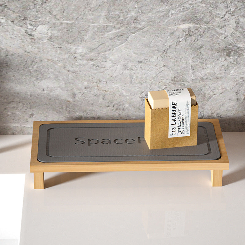 Stone tray Diatomite wash Cross-border tableware Countertop bathroom Amazon bamboo tray pad drying suction drain