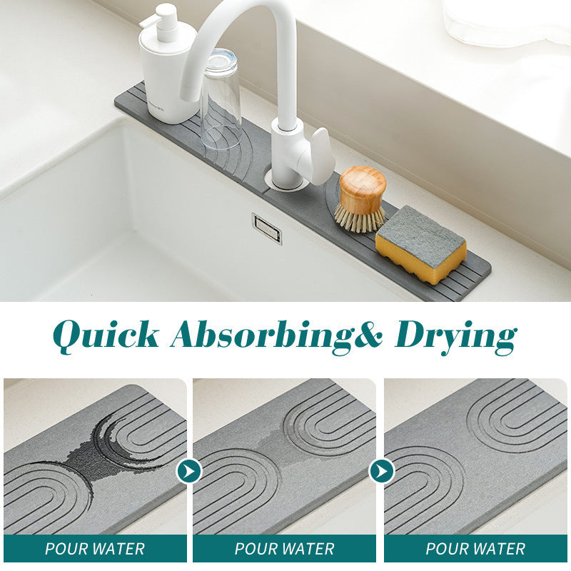 Mat Absorbent splash-proof stone cross-border pool drying mat Hard sink faucet drain Diatomite new mat