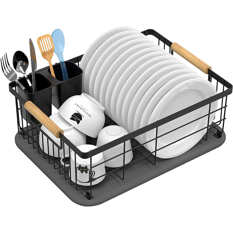 Shelf Self-drying Metal Dishes with Stone and Absorbent Wrought Iron Dishes Base Adopter Diatom Drain Dry