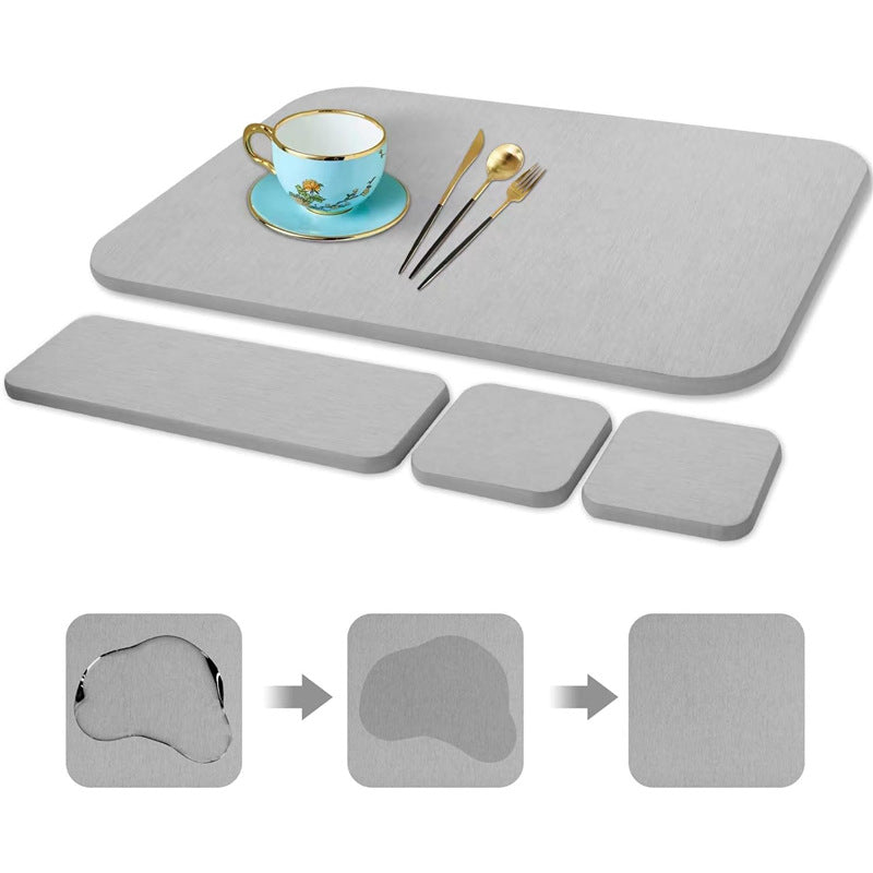 Kitchen stainless steel diatomite dry countertop non-slip stone plate drying foot set pad drying plate speed pad stone water absorption