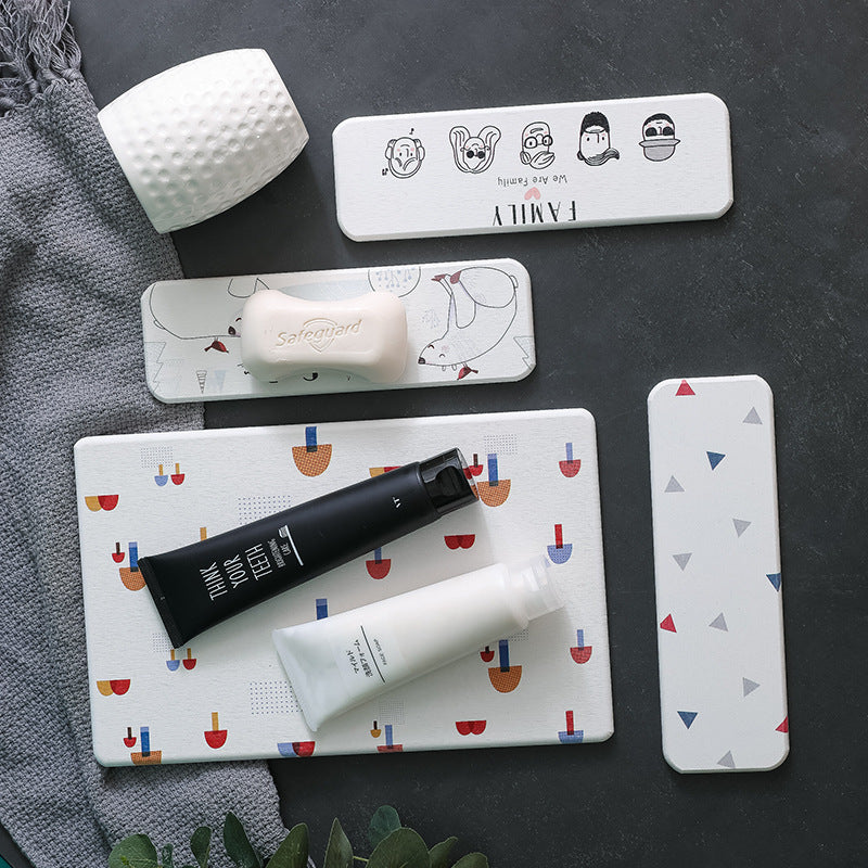 Pad teeth Electric diatomaceous earth Sanitary mud Quick drying pad Soap rack pad Washing cup Gui algae rack Washing table Water absorption