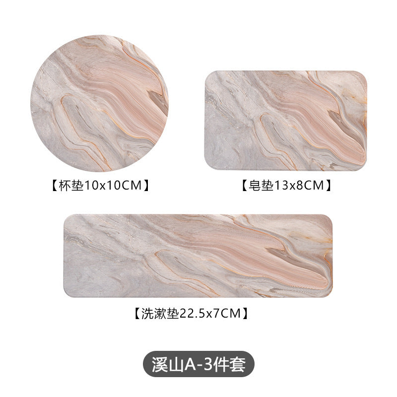 Algae mud absorbent toothbrush thermal insulation cup pattern teacup mud pad mouthwash coaster marble washstand diatom household pad