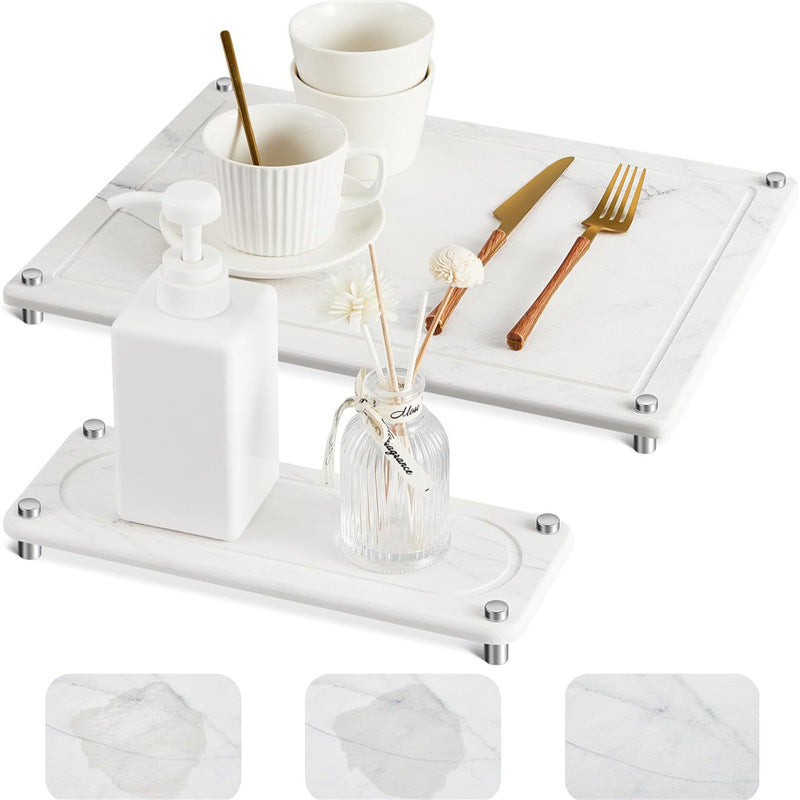 Kitchen stainless steel diatomite dry countertop non-slip stone plate drying foot set pad drying plate speed pad stone water absorption