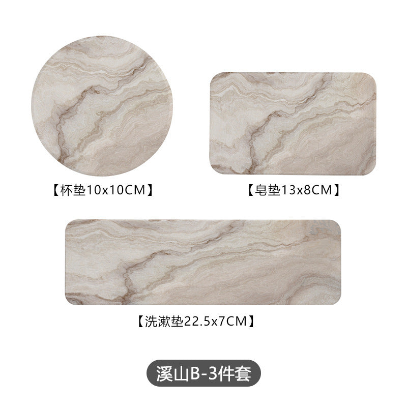 Algae mud absorbent toothbrush thermal insulation cup pattern teacup mud pad mouthwash coaster marble washstand diatom household pad