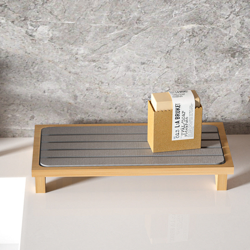 Stone tray Diatomite wash Cross-border tableware Countertop bathroom Amazon bamboo tray pad drying suction drain