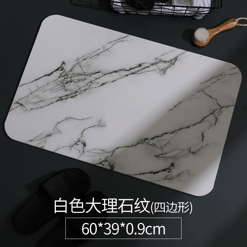 Floor mat bathroom absorbent foot mat mud quick drying diatomite hard mat non-slip Nordic wind diatom marble