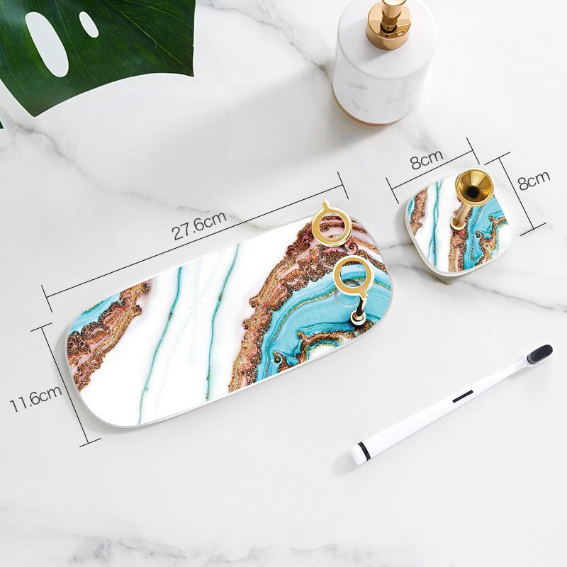 Pad quick-drying set, washing seat, cement suction creative rack, storage, mouthwash cup, diatom washing table, toothset, cushion, toothbrush.