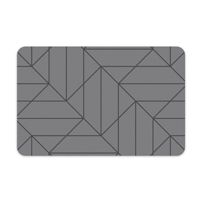 Printed dirt-resistant hard mat, toilet and bathroom muddy floor absorbent foot mat, non-slip mat, simple bathroom diatom door edge mat