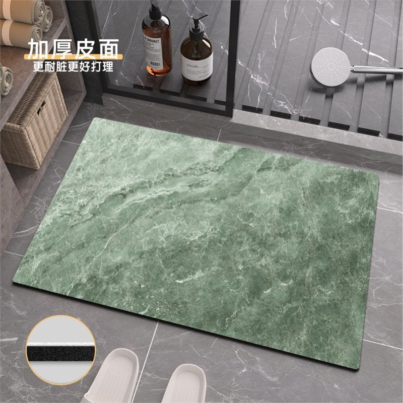 Leather toilet anti-slip mat diatom water-absorbing ecological foot mat bathroom quick-drying door mat soft mud light luxury