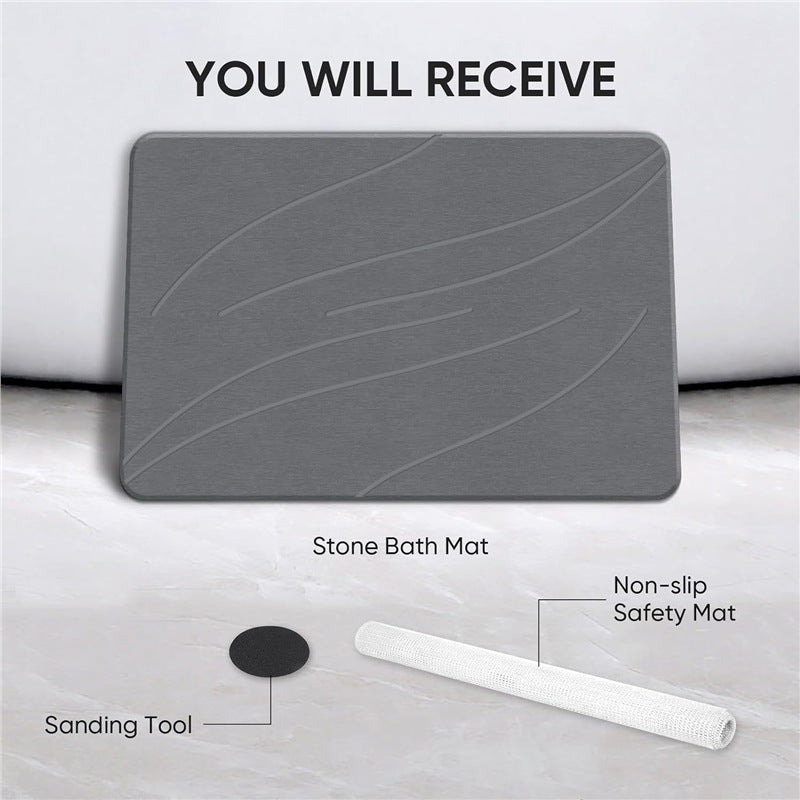 Diatomite water-absorbent entrance mat, hall non-slip mat, bathroom mud foot mat, natural diatomaceous earth bathroom floor quick-drying mat, foot mat
