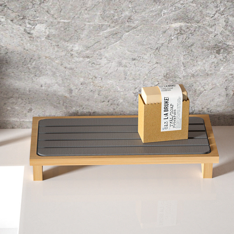 Stone tray Diatomite wash Cross-border tableware Countertop bathroom Amazon bamboo tray pad drying suction drain