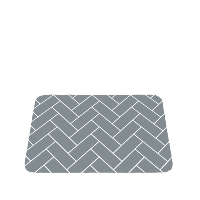 Printed dirt-resistant hard mat, toilet and bathroom muddy floor absorbent foot mat, non-slip mat, simple bathroom diatom door edge mat