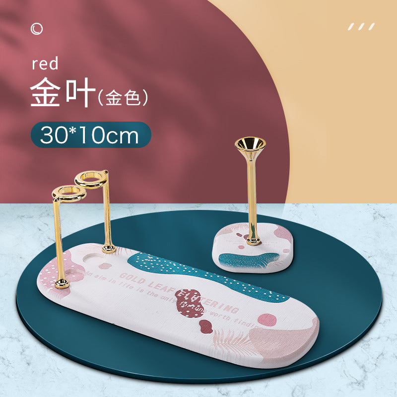 Pad quick-drying set, washing seat, cement suction creative rack, storage, mouthwash cup, diatom washing table, toothset, cushion, toothbrush.