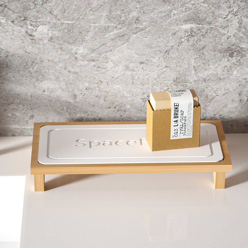 Stone tray Diatomite wash Cross-border tableware Countertop bathroom Amazon bamboo tray pad drying suction drain