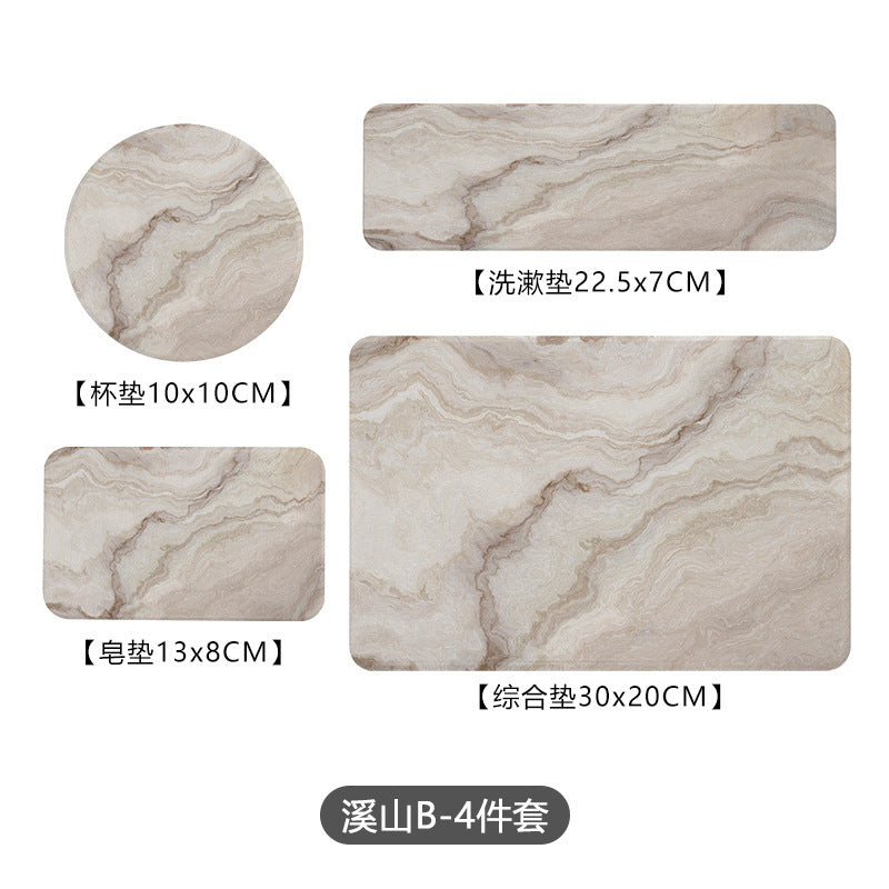 Algae mud absorbent toothbrush thermal insulation cup pattern teacup mud pad mouthwash coaster marble washstand diatom household pad