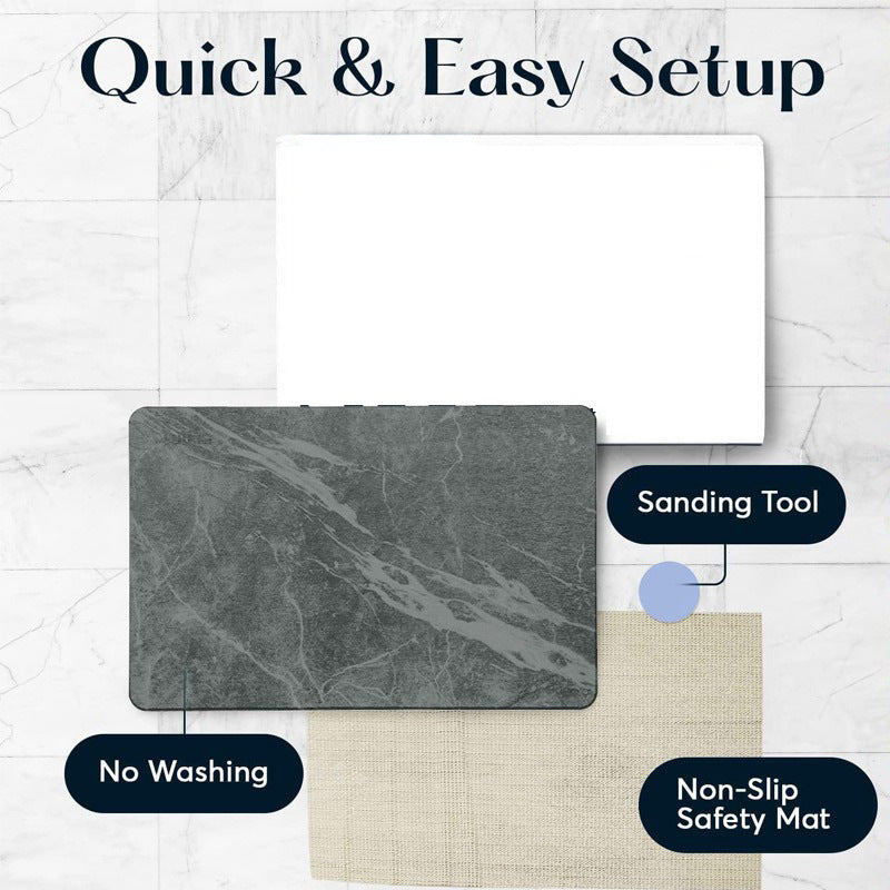 Diatomite bathroom drying mat, bathroom muddy floor mat, cross-border kitchen draining quick-drying hard diatomaceous earth foot mat