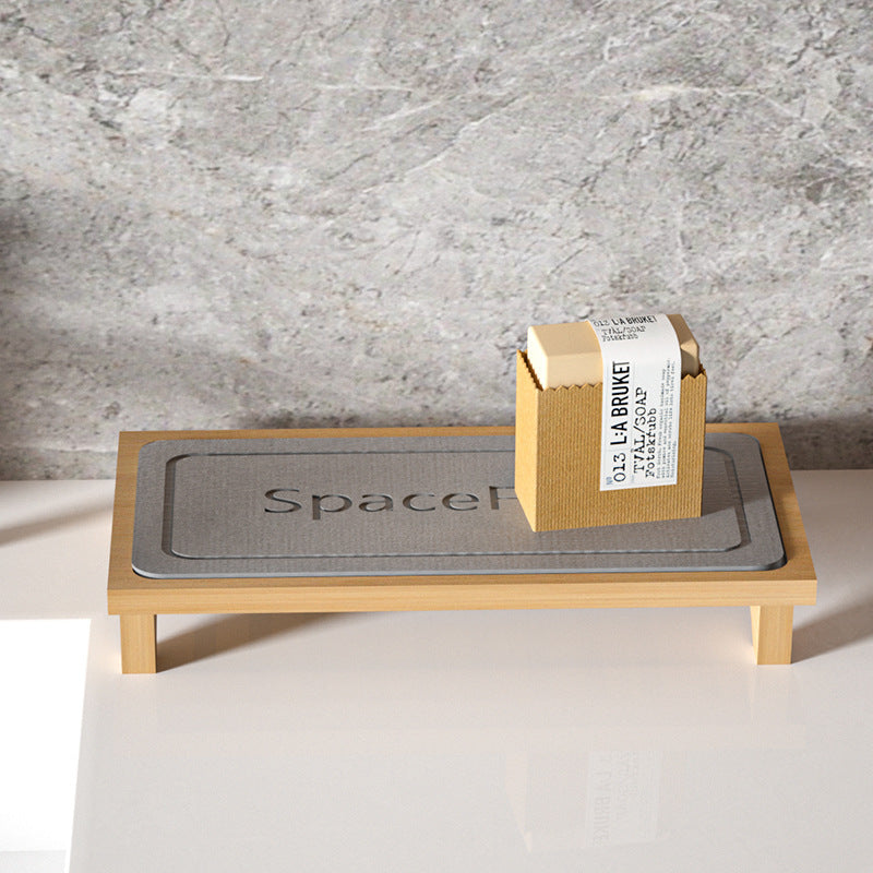 Stone tray Diatomite wash Cross-border tableware Countertop bathroom Amazon bamboo tray pad drying suction drain