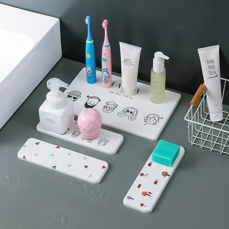 Pad teeth Electric diatomaceous earth Sanitary mud Quick drying pad Soap rack pad Washing cup Gui algae rack Washing table Water absorption