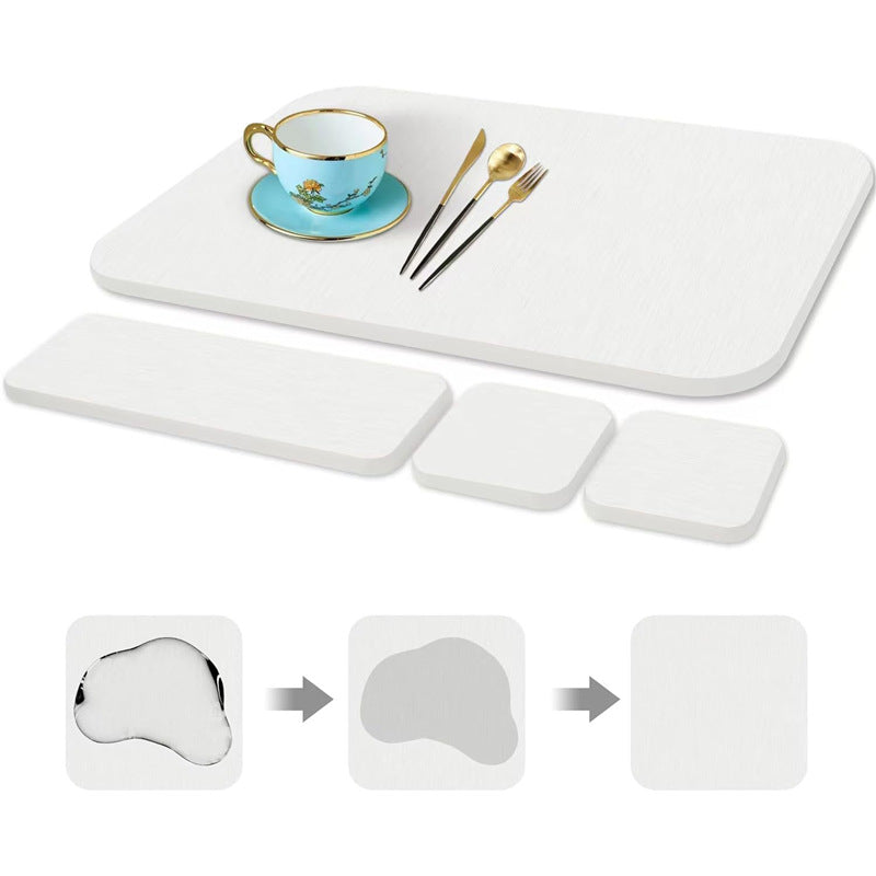 Kitchen stainless steel diatomite dry countertop non-slip stone plate drying foot set pad drying plate speed pad stone water absorption