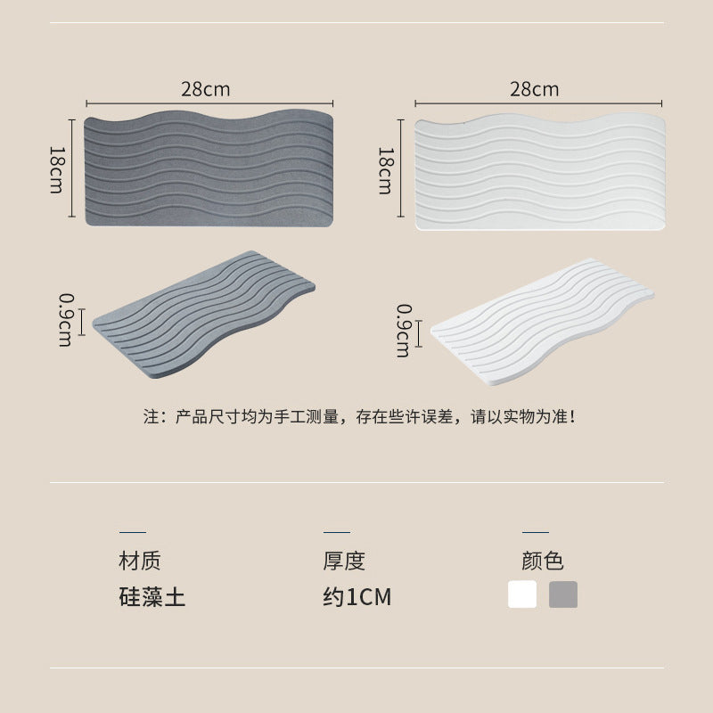 Mat Cross-border Faucet Diatom Mud Table Cup Washing Mat Kitchen Countertop Bathroom Mat Mat Drain Tray Dry Absorption