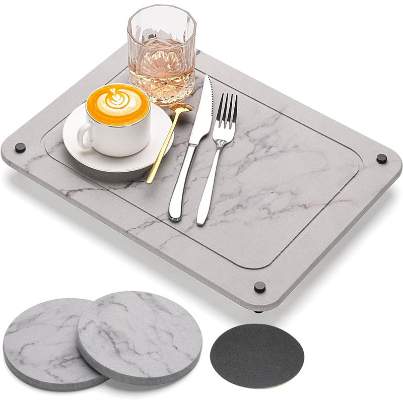 Kitchen stainless steel diatomite dry countertop non-slip stone plate drying foot set pad drying plate speed pad stone water absorption