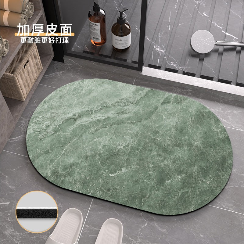 Leather toilet anti-slip mat diatom water-absorbing ecological foot mat bathroom quick-drying door mat soft mud light luxury