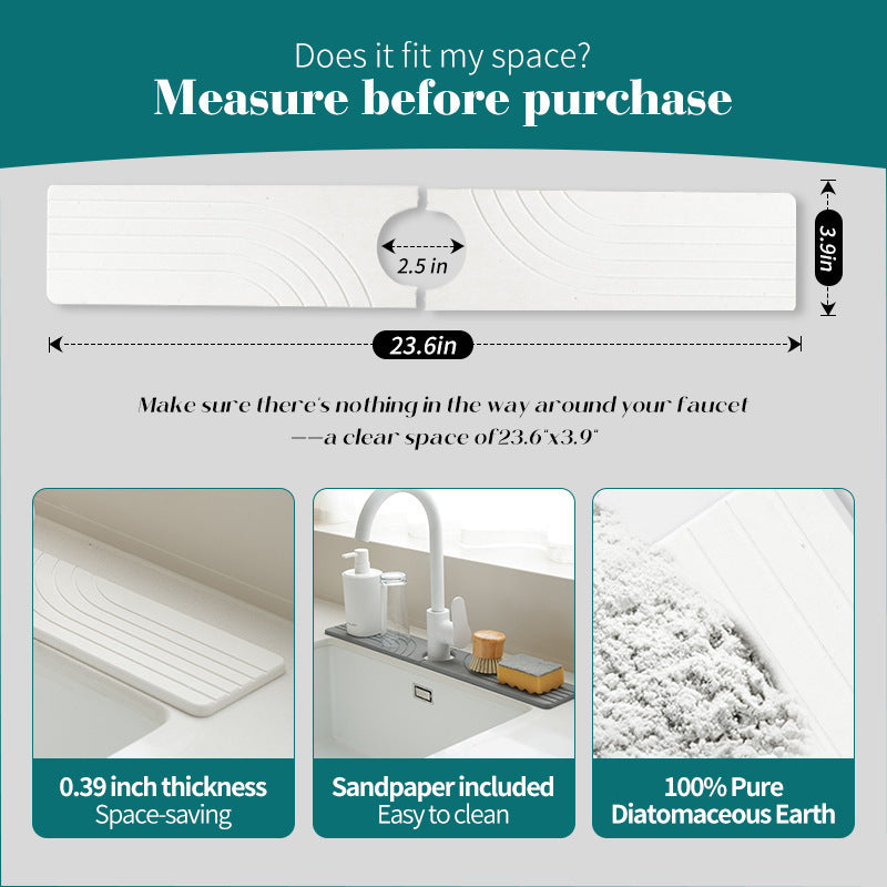 Mat Absorbent splash-proof stone cross-border pool drying mat Hard sink faucet drain Diatomite new mat