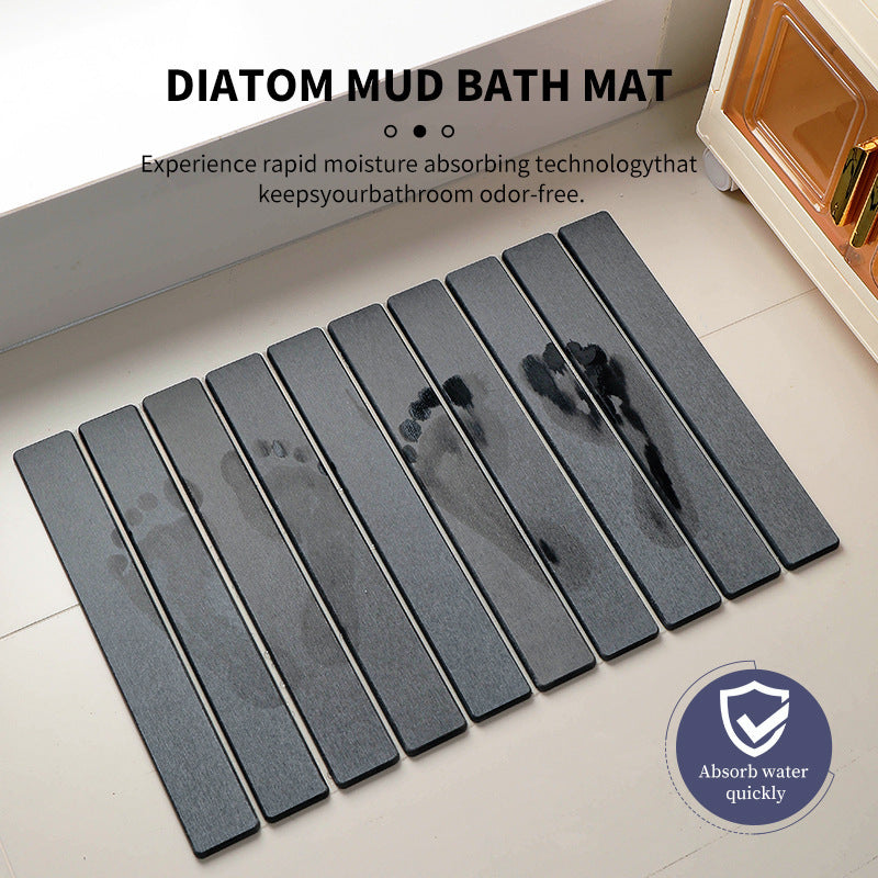 Floor mat quick-drying folding diatomite strip-free non-slip Amazon floor mat bathroom cross-border rectangular cleaning water absorption