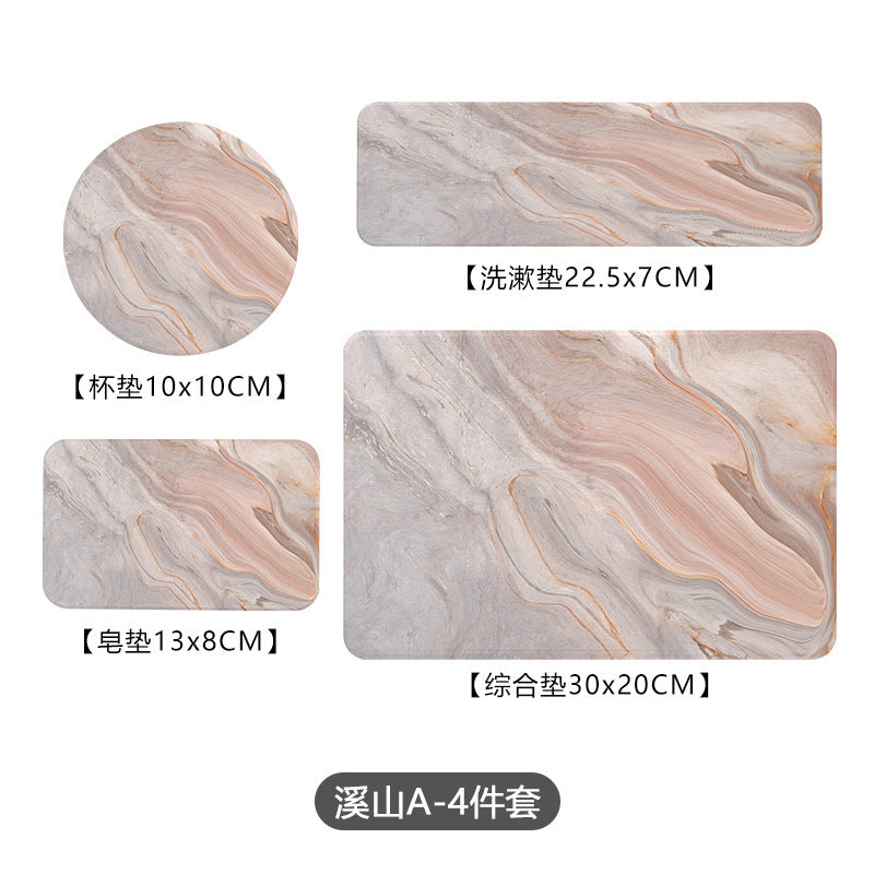 Algae mud absorbent toothbrush thermal insulation cup pattern teacup mud pad mouthwash coaster marble washstand diatom household pad