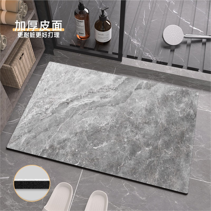 Leather toilet anti-slip mat diatom water-absorbing ecological foot mat bathroom quick-drying door mat soft mud light luxury