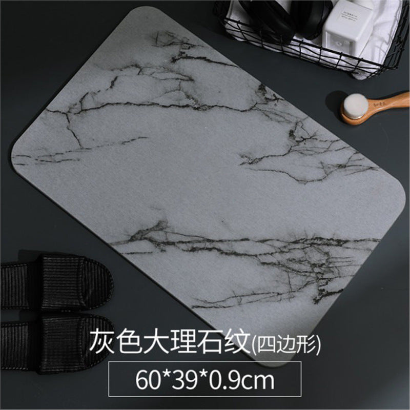 Floor mat bathroom absorbent foot mat mud quick drying diatomite hard mat non-slip Nordic wind diatom marble