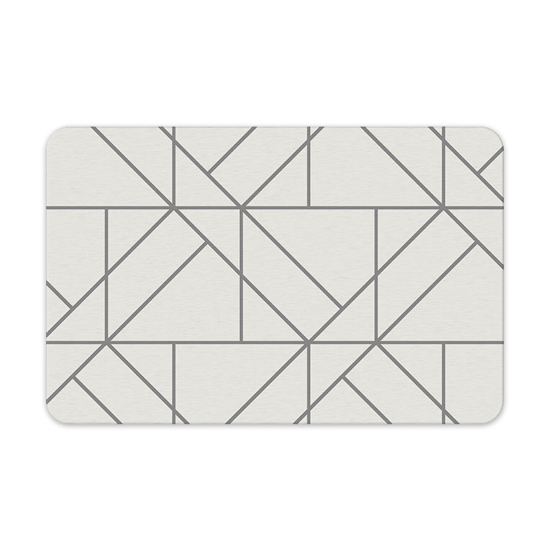 Printed dirt-resistant hard mat, toilet and bathroom muddy floor absorbent foot mat, non-slip mat, simple bathroom diatom door edge mat
