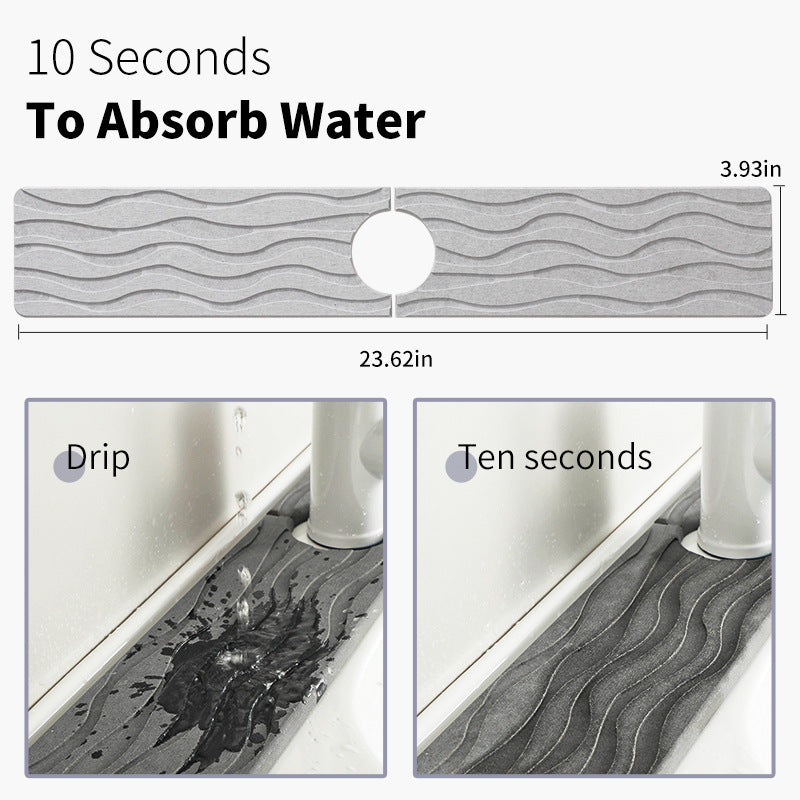 faucet mat kitchen mud diatom countertop