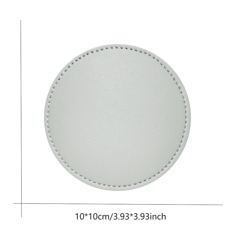 Inmos Faux Leather Coasters for Home Decor, Round Cup Pads, Tea and Water Cups, Coffee Mats, Dish Drying, Nordic
