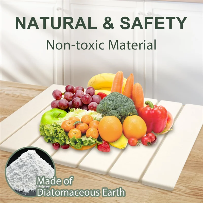 A93E-Stone Drying Mat For Kitchen Counter,Foldable Dish Drying Mat, Quick Dry Stone Drying Mat,Food-Safe & Multipurpose 1PCS