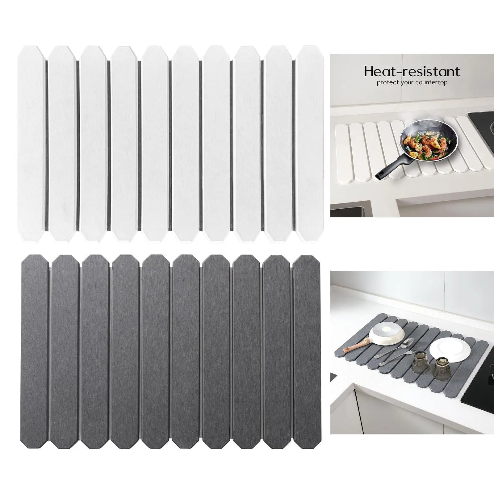 Stone Drying Mat for Kitchen Counter Dish Drying Pad Water Absorbent Stain Resistant Fast Dry Diatomaceous Mat for Household