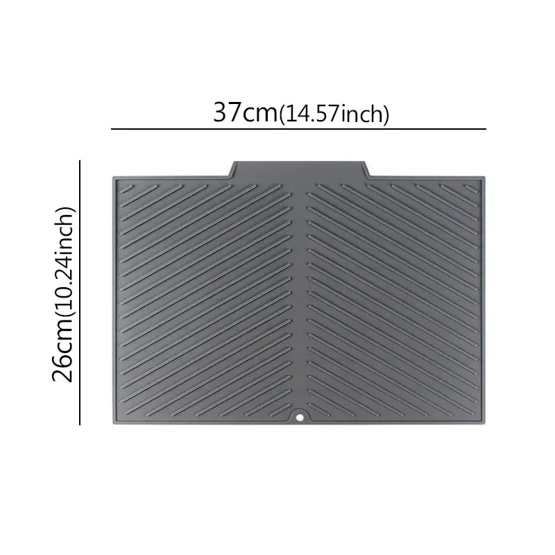 Silicone Draining Board Mat Drying Pad Folding Heat Machine Mat with Raised Edges Countertop Mats Dish for Kitchen Pot Cup S/L