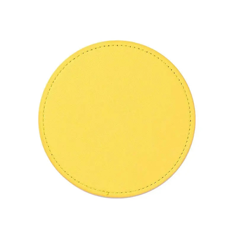 Inmos Faux Leather Coasters for Home Decor, Round Cup Pads, Tea and Water Cups, Coffee Mats, Dish Drying, Nordic