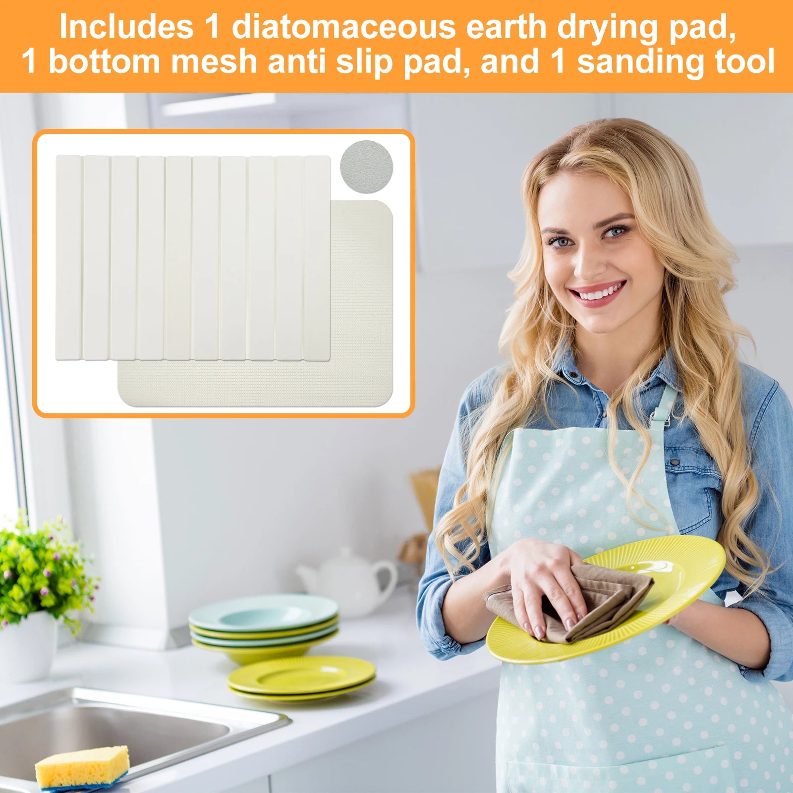 Stone Dish Drying Mat Fast Drying Stone Dish Mat Absorbent Diatomaceous Earth Drying Mats Foldable Rectangular Dish Drying Mats