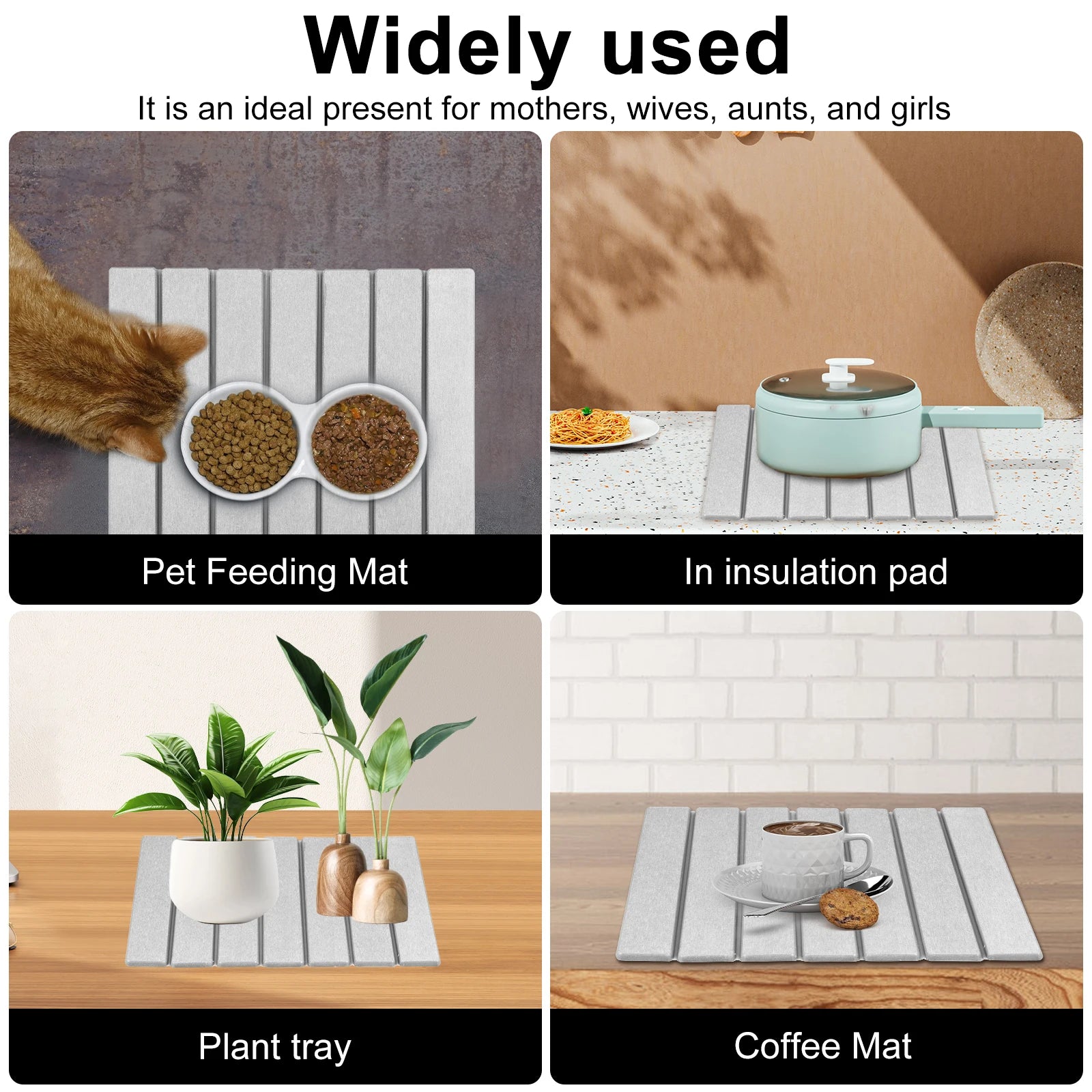 Kitchen Drying Mat Foldable Stone Dish Absorbent Drying Mat Nonslip Drying Pad Coffee Dish Drainer Mat Stone Kitchen Accessories
