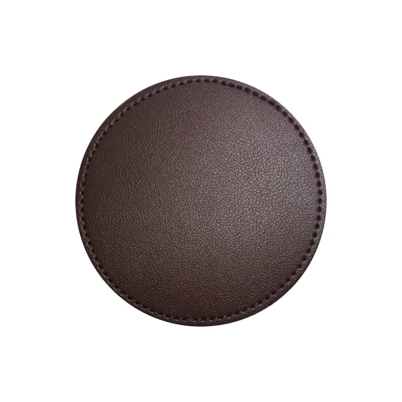 Inmos Faux Leather Coasters for Home Decor, Round Cup Pads, Tea and Water Cups, Coffee Mats, Dish Drying, Nordic