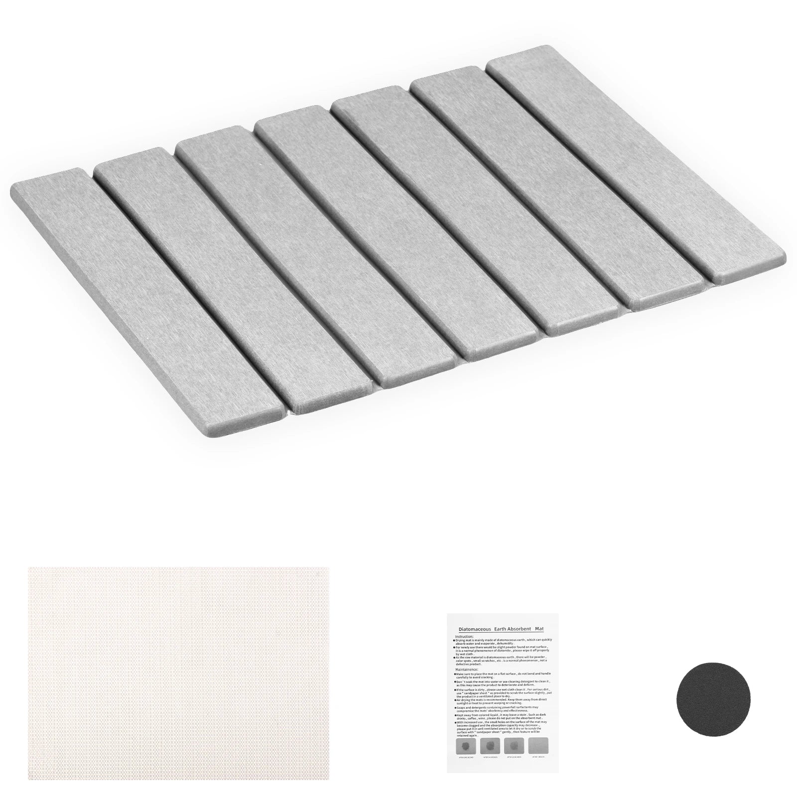 2 Colors Foldable Stone Dish Drying Mat Diatomite Tableware Pads Non-slip Reusable Dish Drainer Mat Kitchen Accessories 40x30 cm