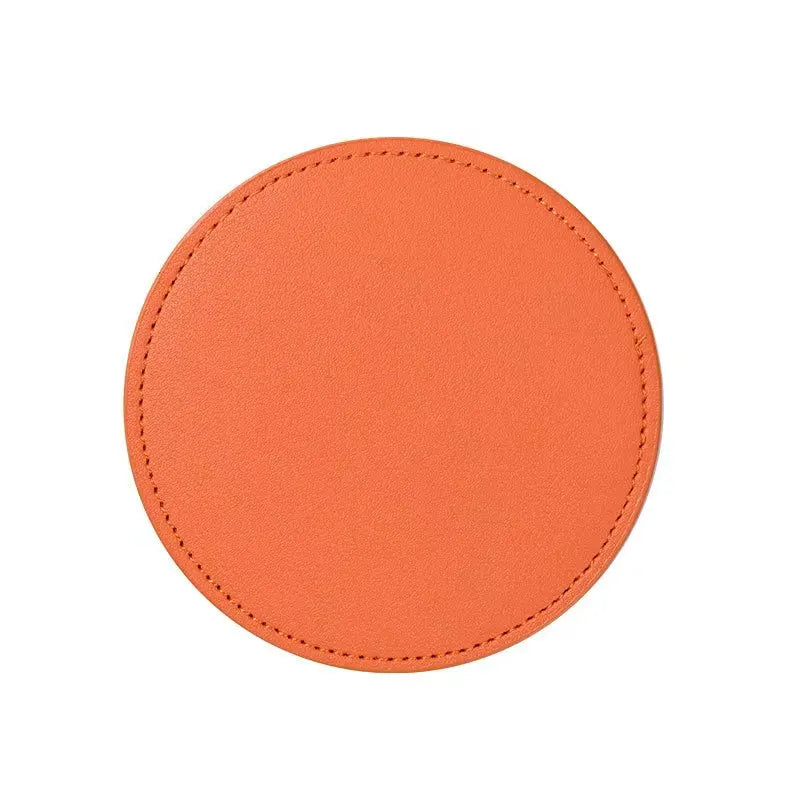 Inmos Faux Leather Coasters for Home Decor, Round Cup Pads, Tea and Water Cups, Coffee Mats, Dish Drying, Nordic