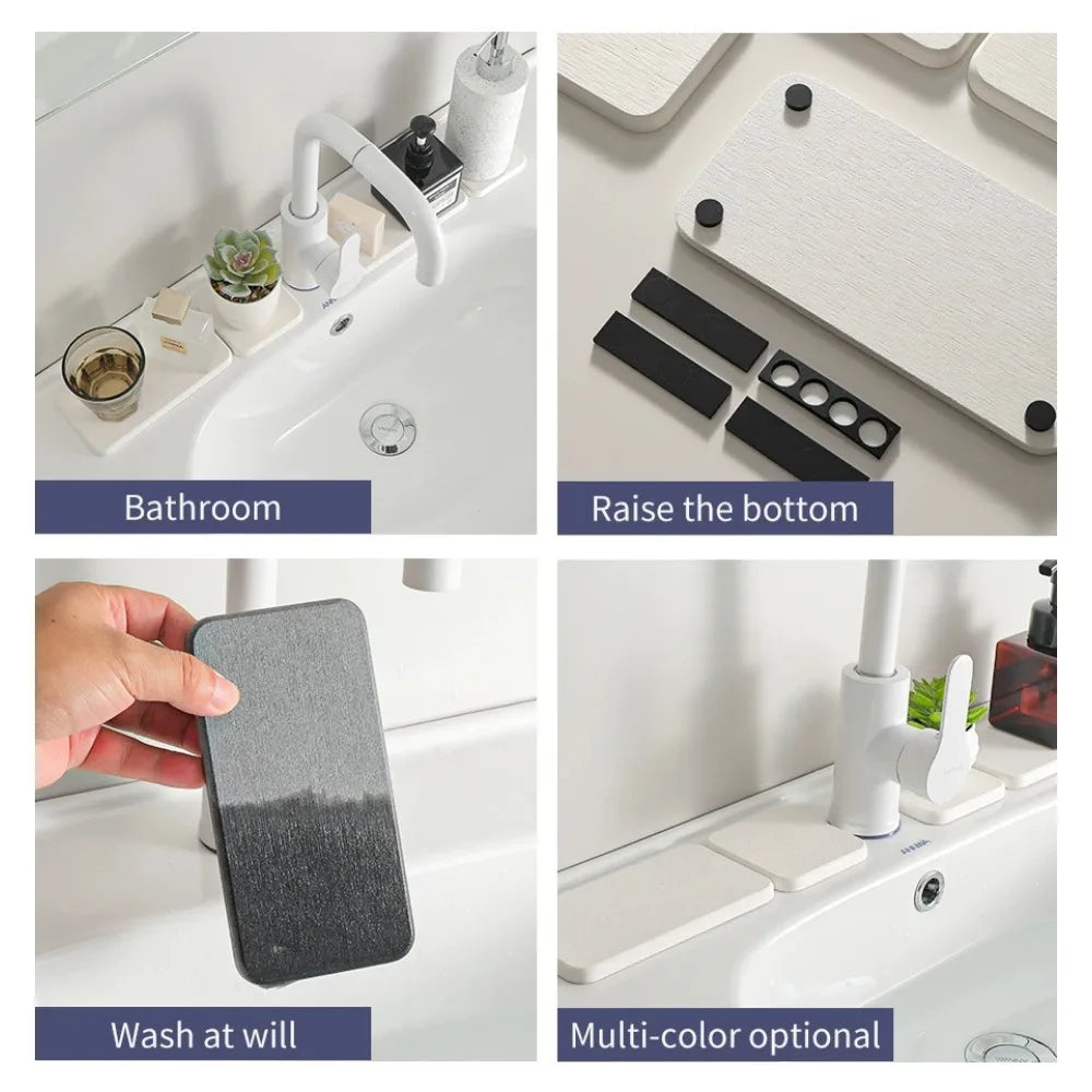 Soap Drying Mat Dish Diatomite Tray Pad Sink Holder Bathroom Kitchen Absorbent Cup Fast Mats Saver Organizer Pads Stone Water